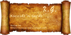 Koczián Gerő névjegykártya